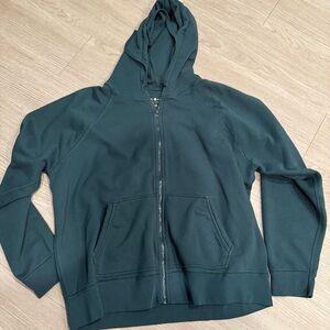 7 For All Mankind Forest Green Zip-Up Hoodie